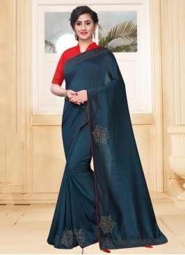 Tempting Teal Classic Saree