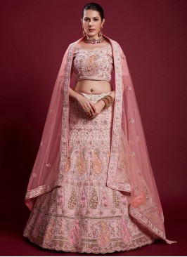 Thread Georgette Designer Lehenga Choli in Pink