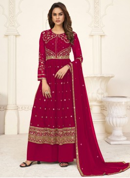 Thrilling Embroidered Georgette Readymade Salwar Suit