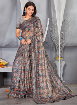 Thrilling Multi Colour Mehndi Classic Saree