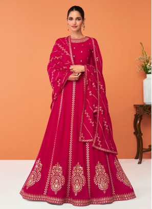 Thrilling Rani Resham Readymade Salwar Kameez