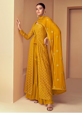 Tiptop Mustard Ceremonial Palazzo Salwar Kameez