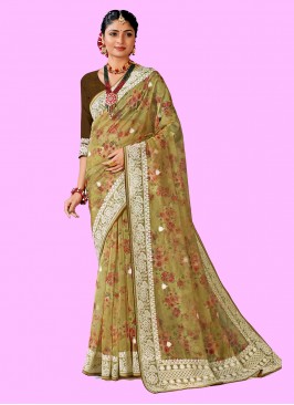 Titillating Digital Print Party Contemporary Saree