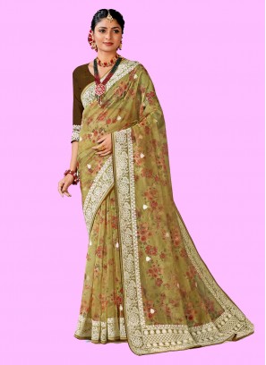 Titillating Digital Print Party Contemporary Saree