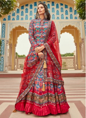 Titillating Multi Colour Jacquard Readymade Gown