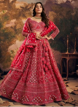 Titillating Net Sequins Readymade Lehenga Choli