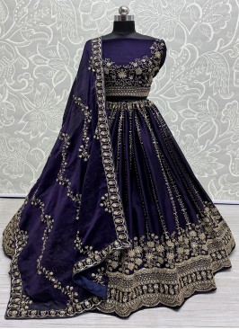 Titillating Purple Trendy Lehenga Choli