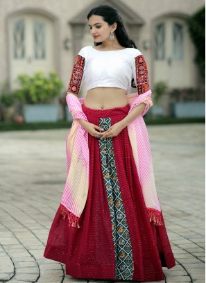 Topnotch Multi Colour Printed Trendy Lehenga Choli