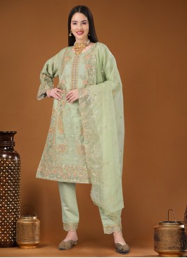 Topnotch Organza Festival Pant Style Suit