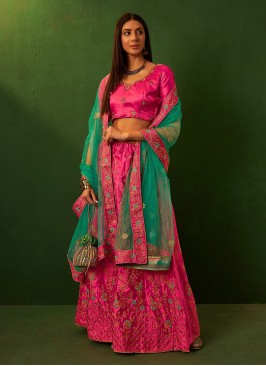 Topnotch Pink Sangeet A Line Lehenga Choli