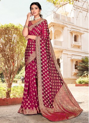 Traditional Saree Border Silk in Wine