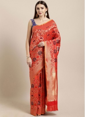 Transcendent Red Traditional Saree