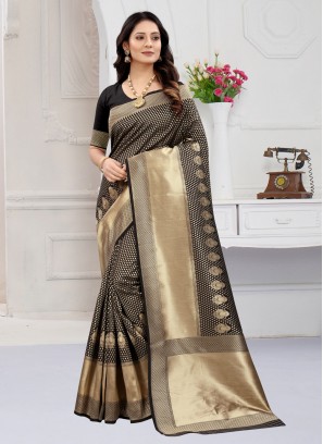 Trendy Black Contemporary Saree