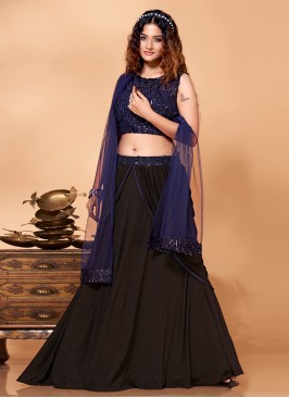 Trendy Lehenga Choli Sequins Imported in Black and Navy Blue