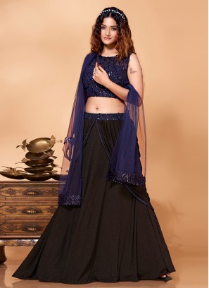 Trendy Lehenga Choli Sequins Imported in Black and Navy Blue