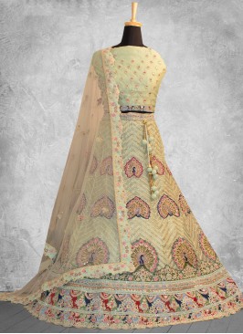 Trendy Lehenga Choli Zari Georgette in Sea Green