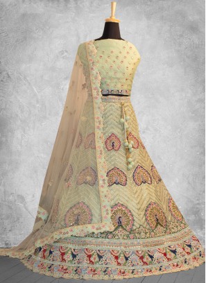 Trendy Lehenga Choli Zari Georgette in Sea Green