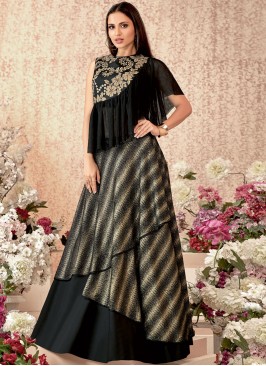 Trendy Lycra Embroidered Black Trendy Designer Lehenga Choli