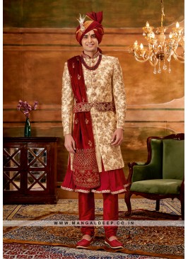 Trendy Men's Anarkali-style Sherwani with Hand & M