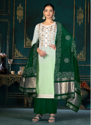 Trendy Salwar Kameez Designer Cotton in Sea Green