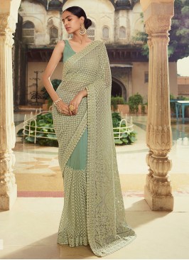 Trendy Saree Sequins Georgette in Green