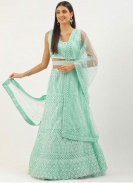 Turquoise Color A Line Lehenga Choli