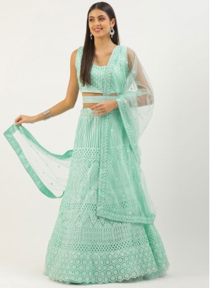 Turquoise Color A Line Lehenga Choli
