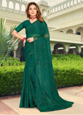 Turquoise Color Trendy Saree