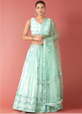 Turquoise Embroidered Wedding Designer Lehenga Choli