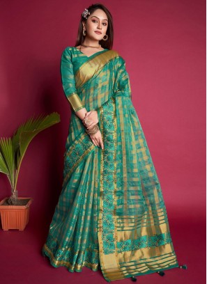 Turquoise Party Saree