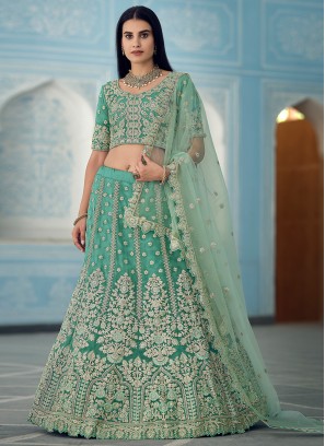 Turquoise Sangeet Lehenga Choli