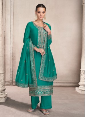 Turquoise Wedding Salwar Suit