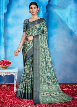 Tussar Silk Saree in Multi Colour