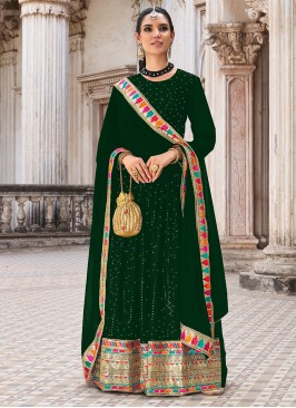 Unique Embroidered Green Salwar Kameez 