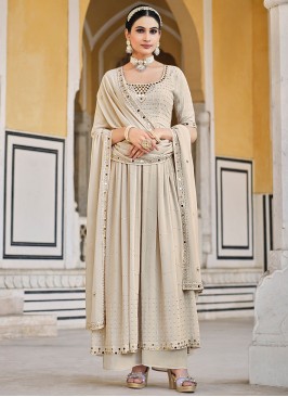 Unique Chiku Mirror Work Georgette Party Wear Salwar Suit