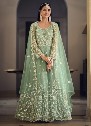 Unique Net Sequins Trendy Salwar Kameez