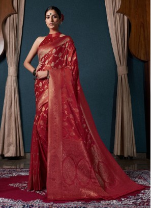 Unique Satin Silk Trendy Saree