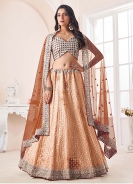 Unique Stone Work Beige Trendy Lehenga Choli