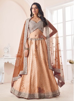 Unique Stone Work Beige Trendy Lehenga Choli