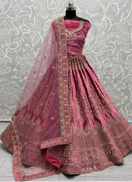 Velvet Diamond Pink Trendy Lehenga Choli