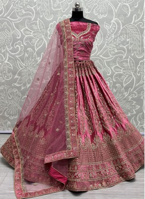 Velvet Diamond Pink Trendy Lehenga Choli