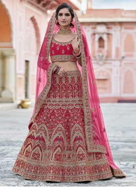 Velvet Pink Lehenga Choli