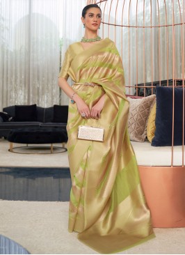 Versatile Organza Green Designer Saree