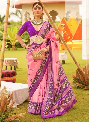 Versatile Pink Designer Saree