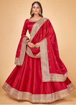 Versatile Red Sangeet Designer Long Lehenga Choli