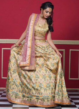 Versatile Swarovski Yellow Readymade Lehenga Choli