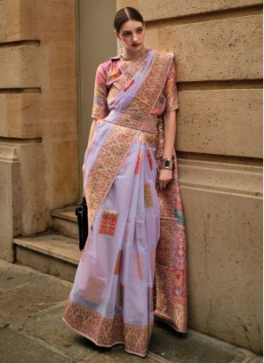 Versatile Weaving Lavender Classic Saree