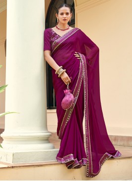 Vibrant Chiffon Satin Classic Saree