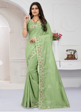 Vibrant Green Reception Contemporary Saree