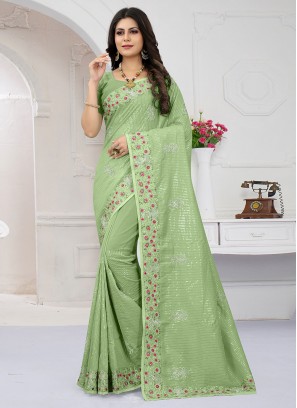 Vibrant Green Reception Contemporary Saree